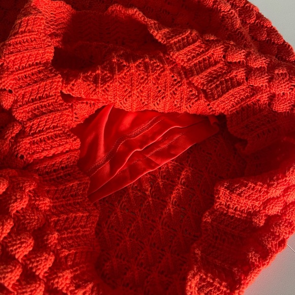 Eliza J Dress Cotton Crocheted Lined Orange Maxi Sleeveless Size Small New - Picture 10 of 11